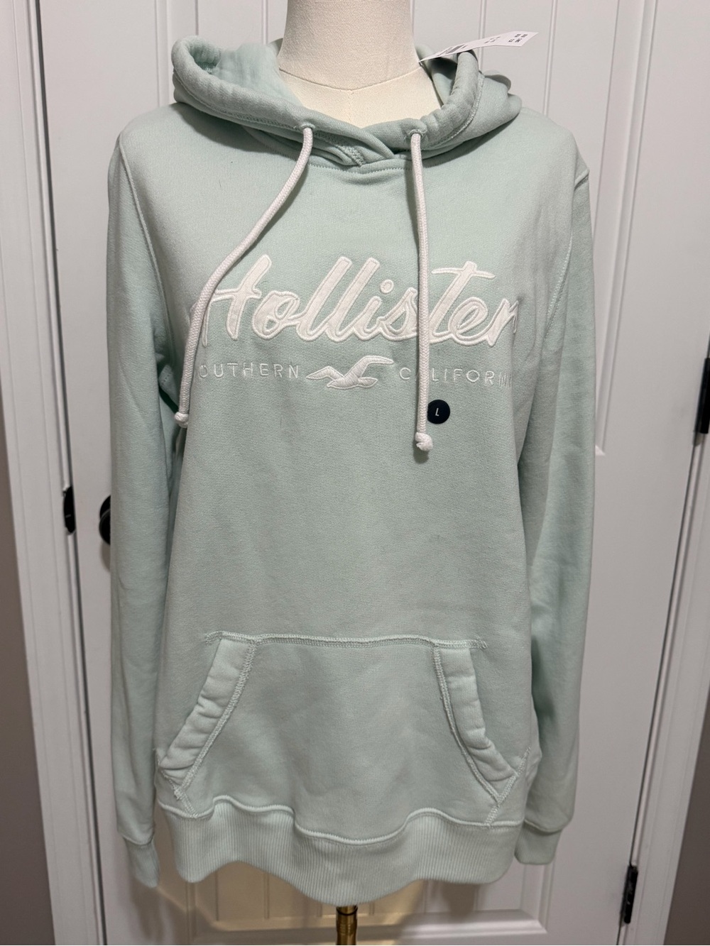 Hollister Mint Green Pullover Hoodie with White Logo